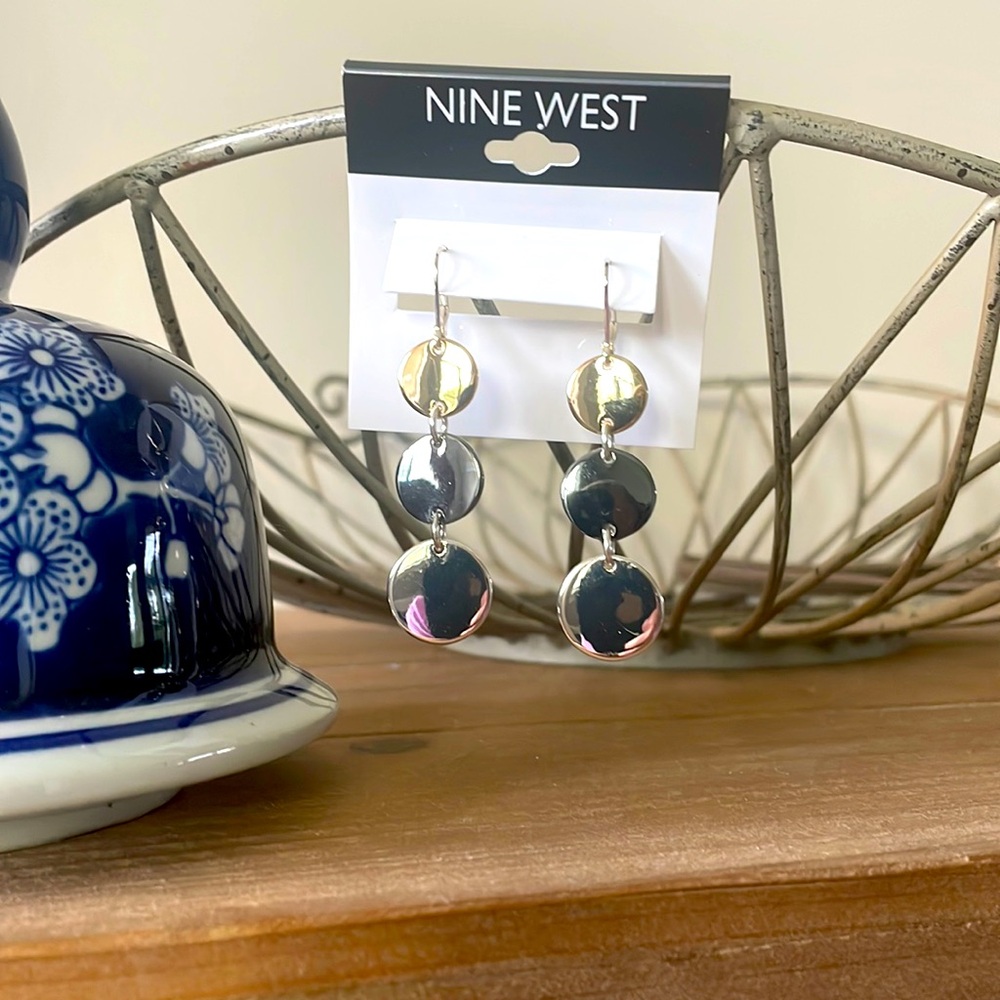 Nine West Triple Tone Drop Earrings